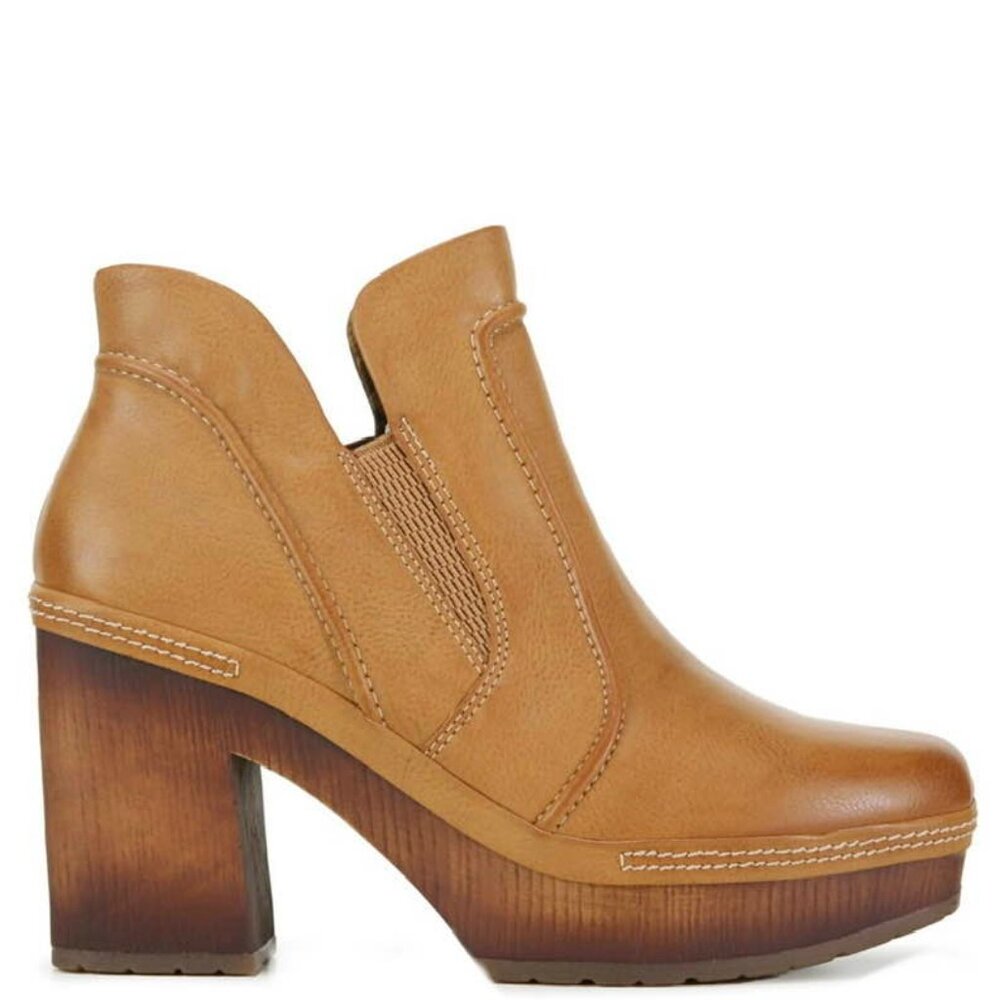 New* Korks- Ease Robin Block Heel Platform Booties Tan Color Size 6 $165 - Picture 2 of 5